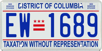 DC license plate EW1689