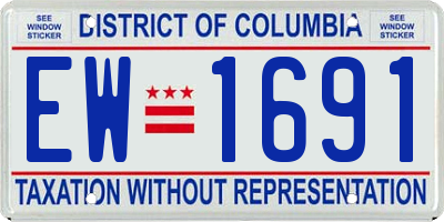 DC license plate EW1691