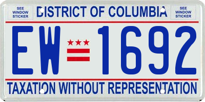 DC license plate EW1692