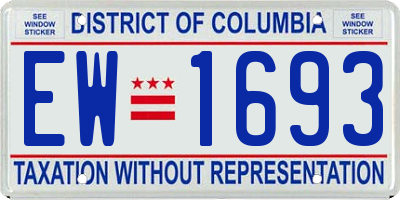 DC license plate EW1693