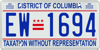 DC license plate EW1694