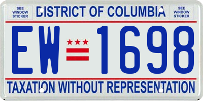 DC license plate EW1698