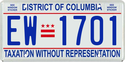 DC license plate EW1701