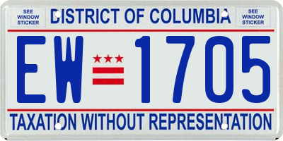 DC license plate EW1705