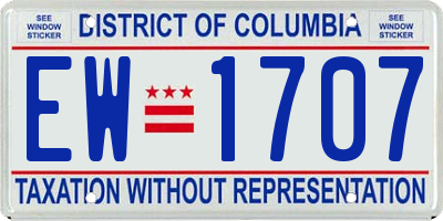 DC license plate EW1707