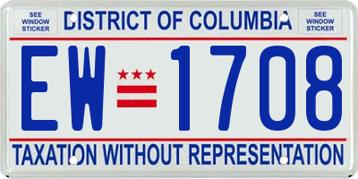 DC license plate EW1708