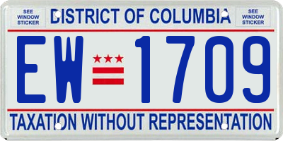 DC license plate EW1709