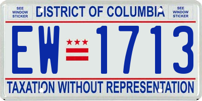 DC license plate EW1713