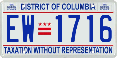 DC license plate EW1716