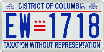 DC license plate EW1718