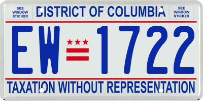 DC license plate EW1722