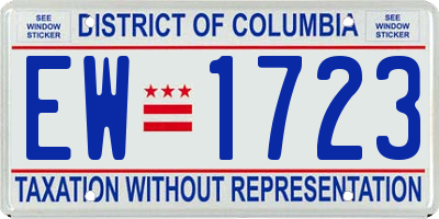 DC license plate EW1723