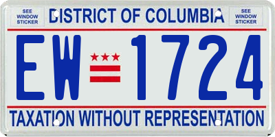 DC license plate EW1724