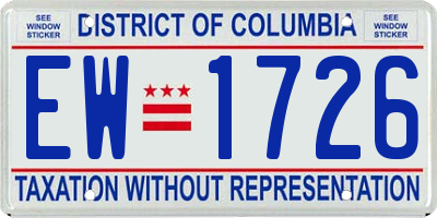 DC license plate EW1726