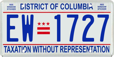 DC license plate EW1727