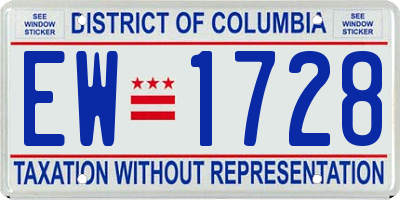 DC license plate EW1728