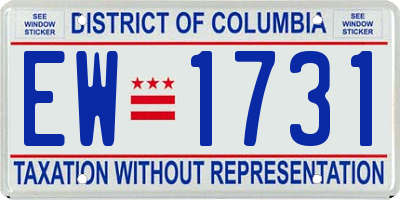 DC license plate EW1731