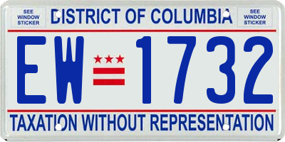DC license plate EW1732