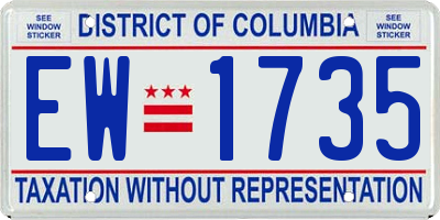 DC license plate EW1735