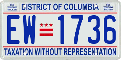 DC license plate EW1736