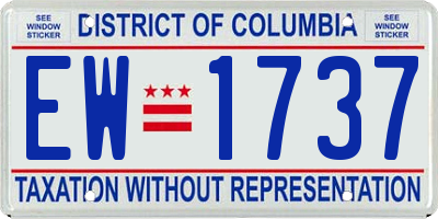DC license plate EW1737