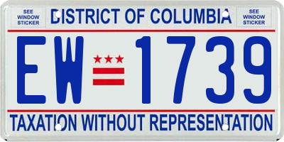 DC license plate EW1739