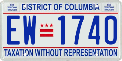 DC license plate EW1740