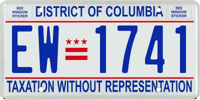 DC license plate EW1741
