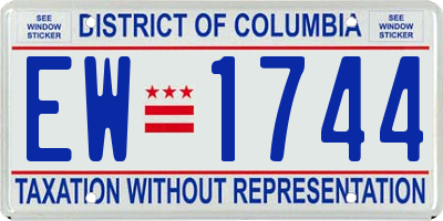 DC license plate EW1744