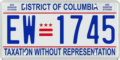DC license plate EW1745