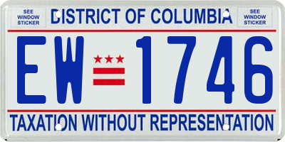 DC license plate EW1746