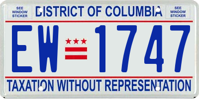 DC license plate EW1747