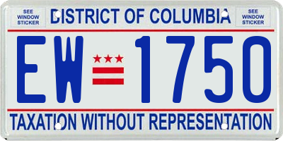 DC license plate EW1750