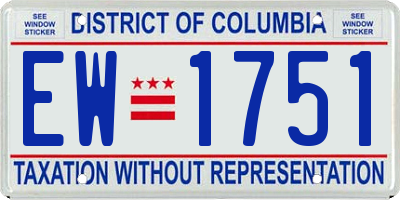 DC license plate EW1751