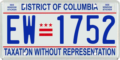 DC license plate EW1752