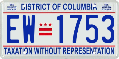 DC license plate EW1753