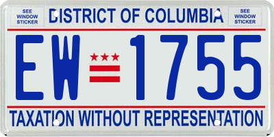 DC license plate EW1755