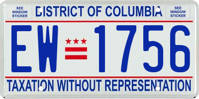 DC license plate EW1756