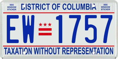 DC license plate EW1757