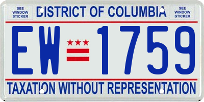 DC license plate EW1759