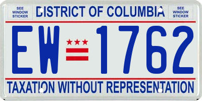 DC license plate EW1762