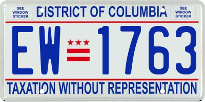 DC license plate EW1763