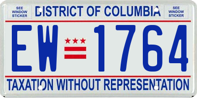 DC license plate EW1764