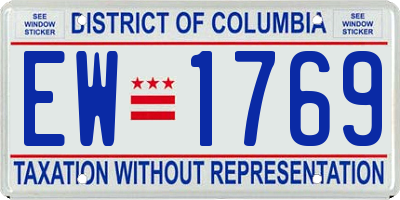 DC license plate EW1769