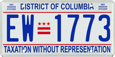 DC license plate EW1773