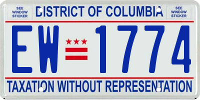 DC license plate EW1774