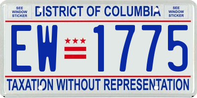 DC license plate EW1775