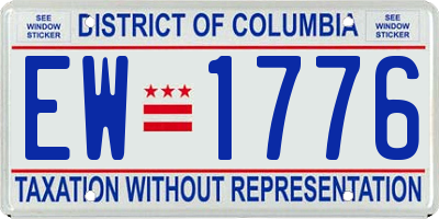 DC license plate EW1776