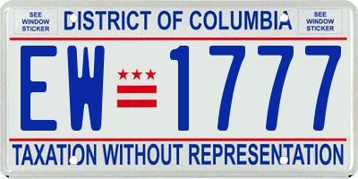 DC license plate EW1777
