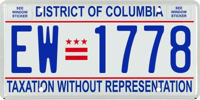 DC license plate EW1778